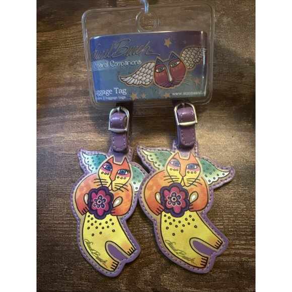 Laurel Burch On Board Companions Luggage Tags Cat Angel Set Of 2 Sun N Sand 2010 - Picture 1 of 4